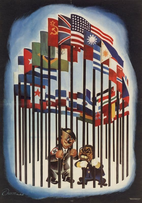 Germany and Japan Behind Bars as a canvas print