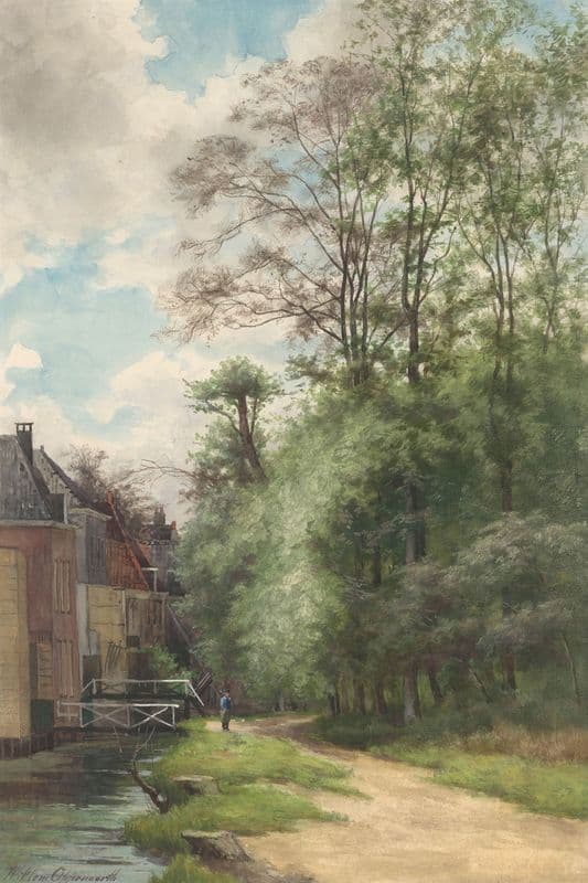 Gezicht langs de sloot bij het Bezuidenhout in het Haagse Bos (1857 - 1905) as a canvas print