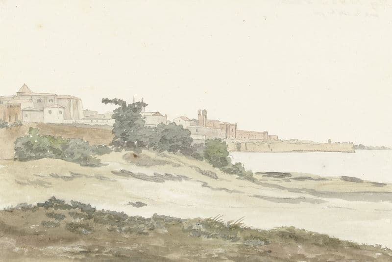 Gezicht op Barletta gelegen aan de kust as a canvas print