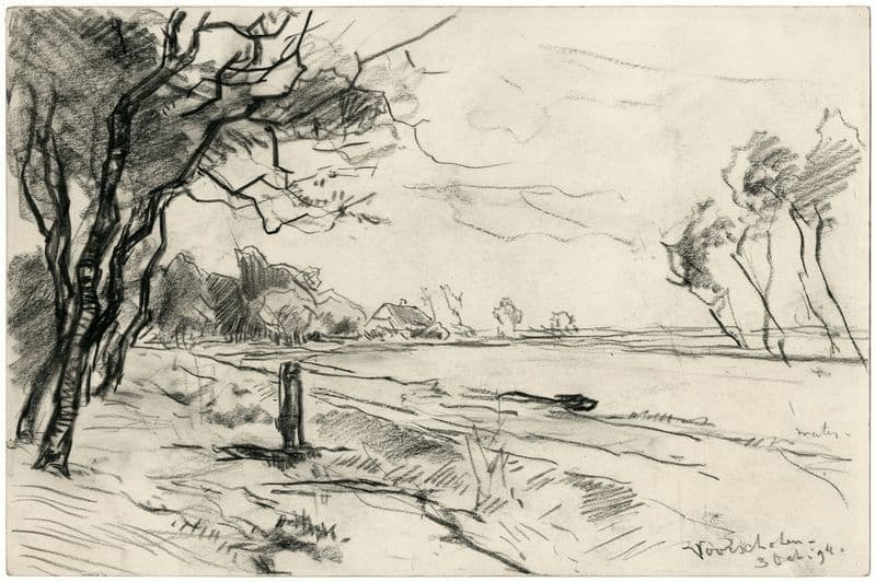 Gezicht op een kanaal bij Voorschoten as a canvas print