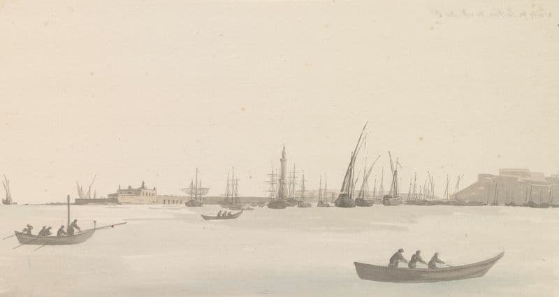 Gezicht op Golf van Napels vanaf kade bij kerk Santa Maria del Carmine as a canvas print