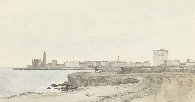 Gezicht op Trani gelegen aan de kust as a canvas print