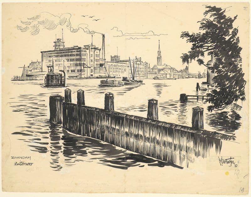 Gezicht op Zaandam vanaf het Ruiterveer. as a canvas print