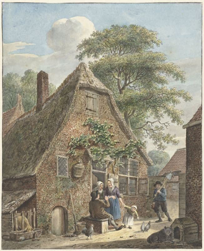 Gezin voor een boerenwoning (1773 - 1823) as a canvas print