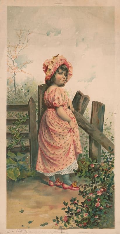 Girl at the gate as a canvas print