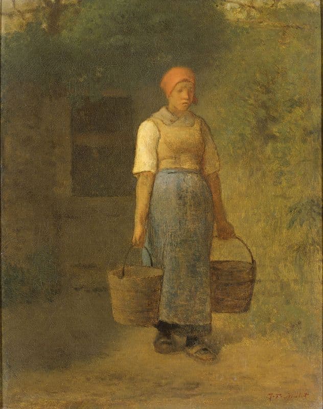 Girl carrying Water (c. 1855 - 1860) as a canvas print