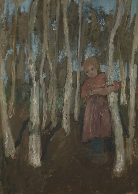 Girl in a Birch Forest (circa 1903) as a canvas print