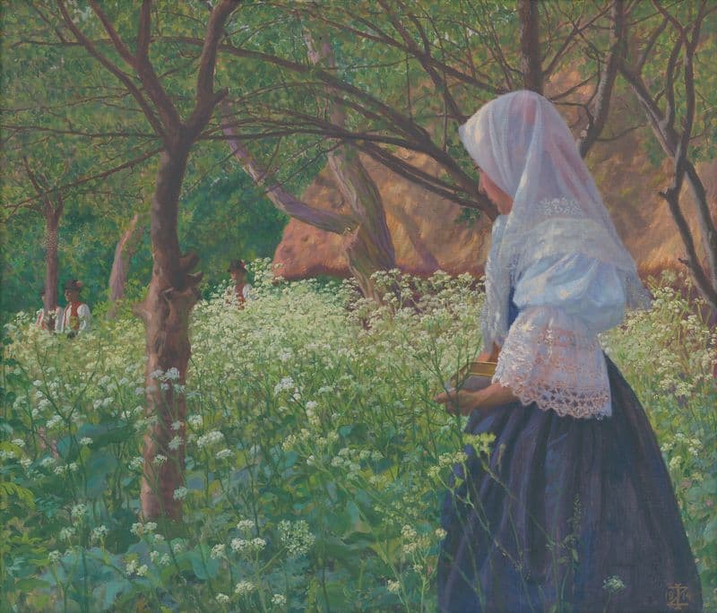 Girl in a Folk Costume as a canvas print