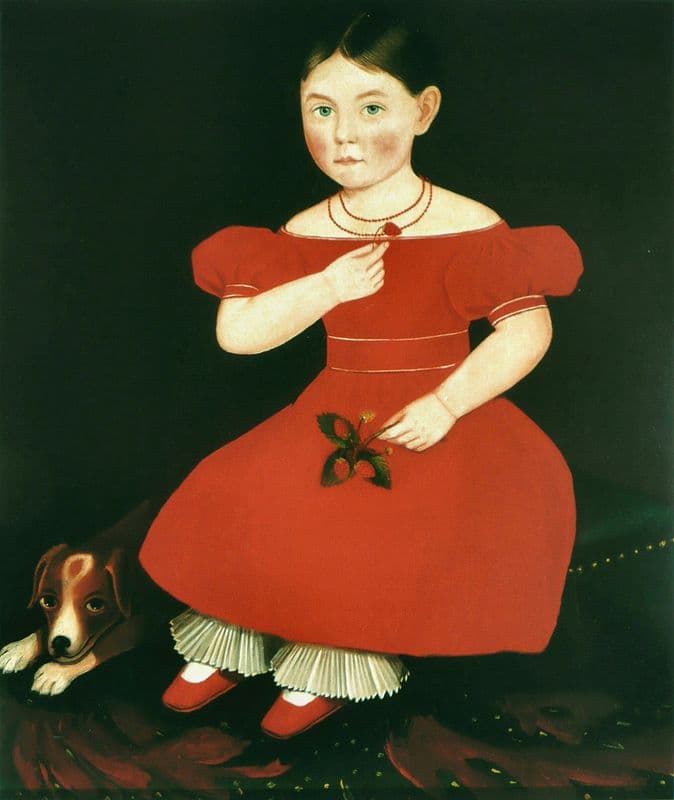 Girl in a Red Dress (circa 1835) as a canvas print