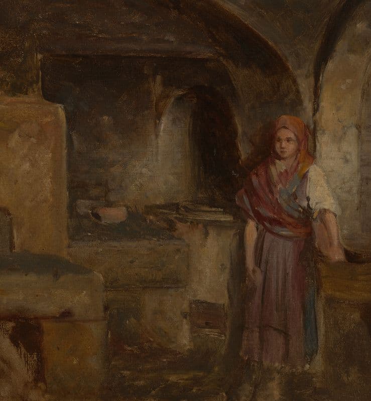 Girl in the Kitchen (1870-1875) as a canvas print