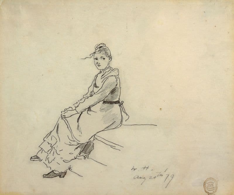 Girl Seated on a Step as a canvas print