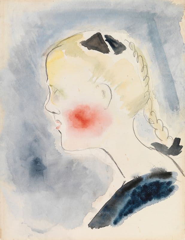 Girl with Red Cheeks as a canvas print