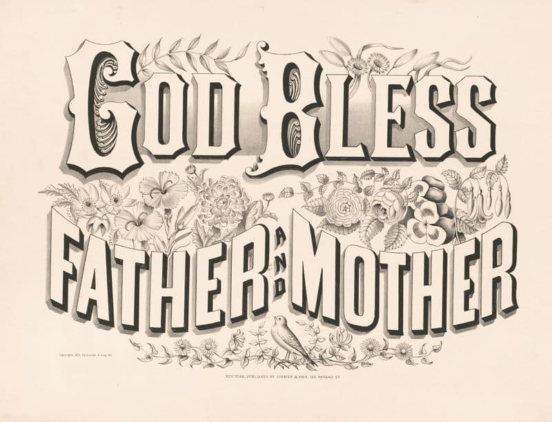 God bless father and mother as a canvas print