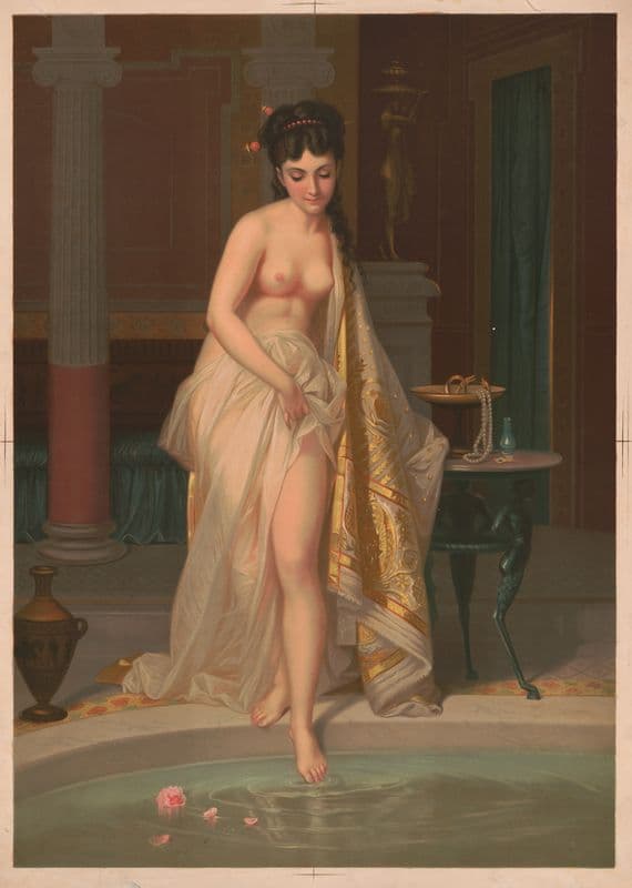 Going into bath as a canvas print