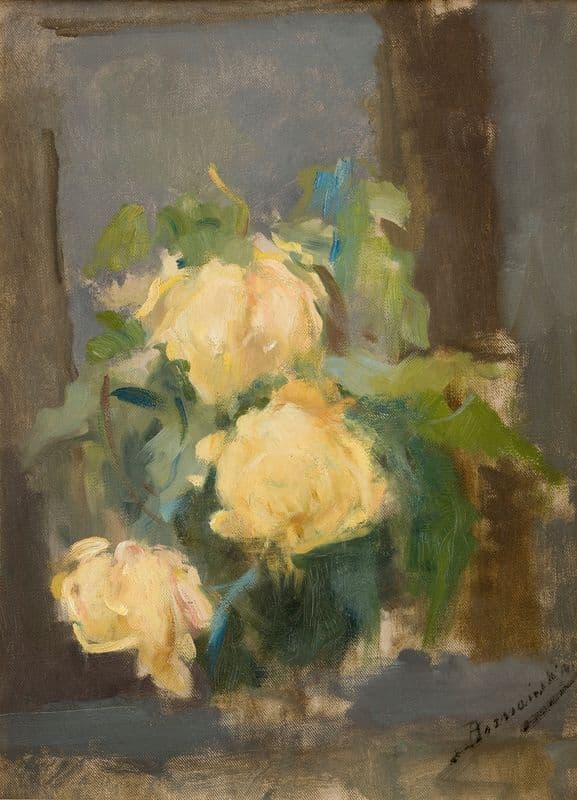 Golden Roses as a canvas print