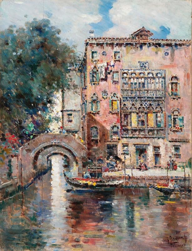 Gondeln in Venedig as a canvas print