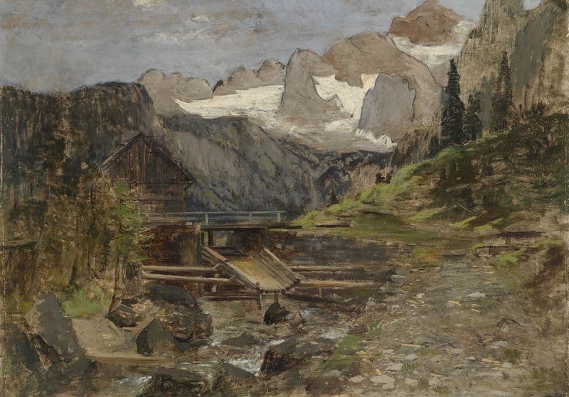 Gosaumühle mit Dachstein as a canvas print