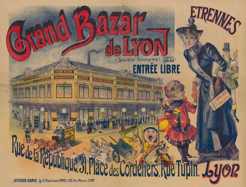 Grand Bazar de Lyon… entrée libre. Etrennes as a canvas print