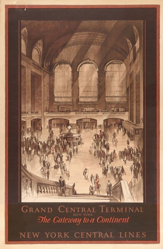 Grand Central Terminal, New York – the gateway to a continent New York Central Lines. as a canvas print