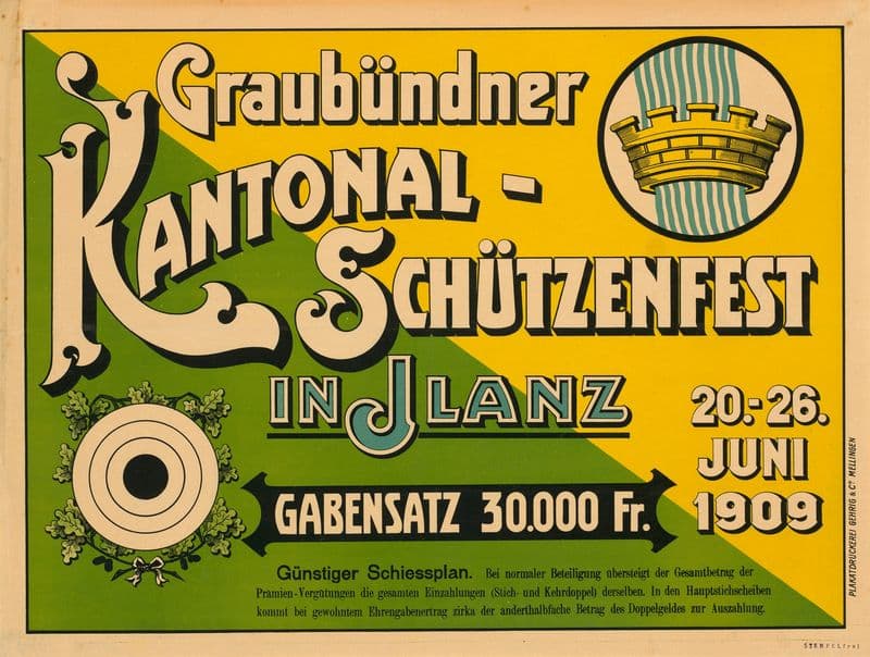 Graubündner Kantonal-Schützenfest 1909 as a canvas print