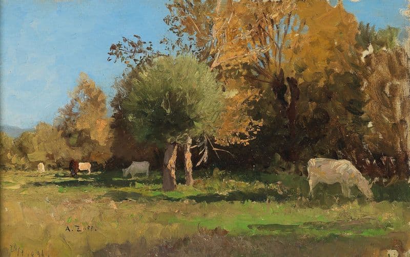 Grazing Cows Near Langenpreising as a canvas print