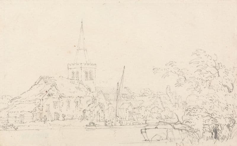 Great Marlow Church, Buckinghamshire (ca. 1795) as a canvas print