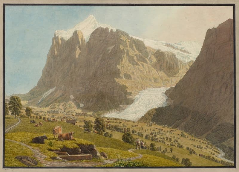 Grindelwald von Westen mit Wetterhorn und dem oberen Gletscher as a canvas print