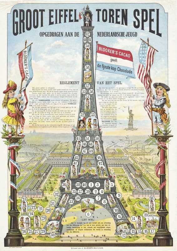 Groot eiffel toren spel – opgedragen aan de Nederlandsche jeugd as a canvas print