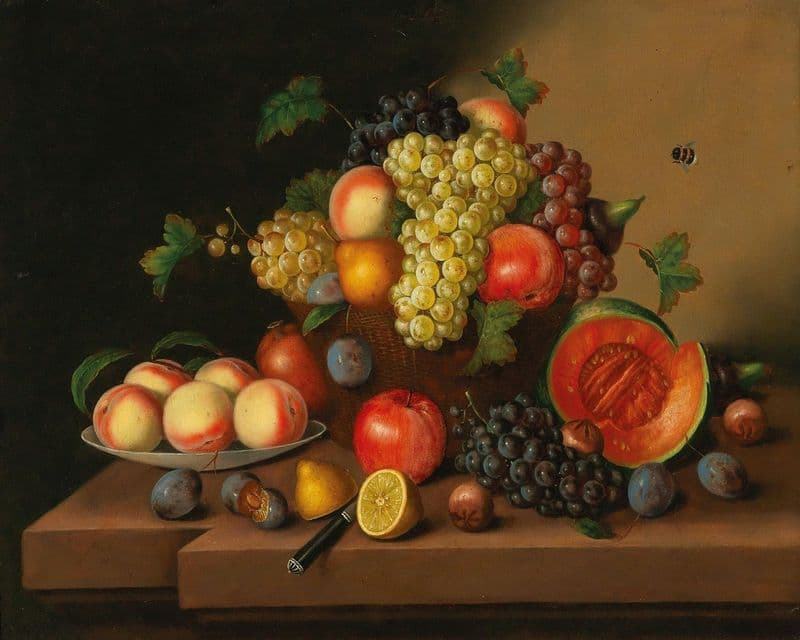 Grosses dekoratives Früchtestillleben as a canvas print