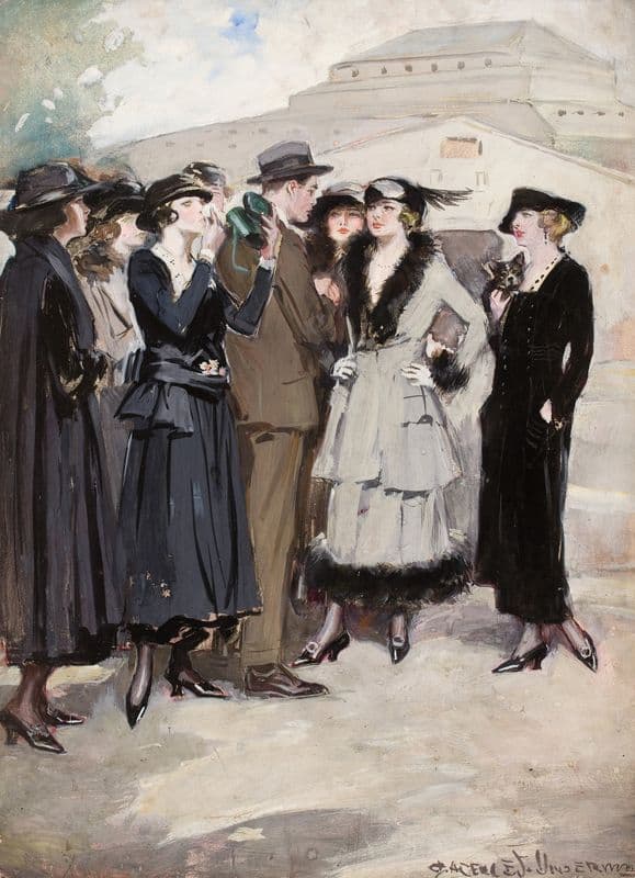 Group of Women and a Man as a canvas print
