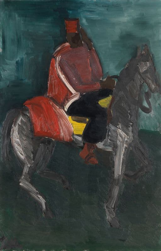 Grüßender Spahi zu Pferde as a canvas print