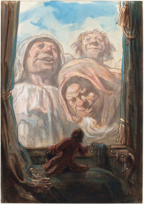 Gulliver Awed by Three Giant Beggars in the Land of Brobdingnag as a canvas print