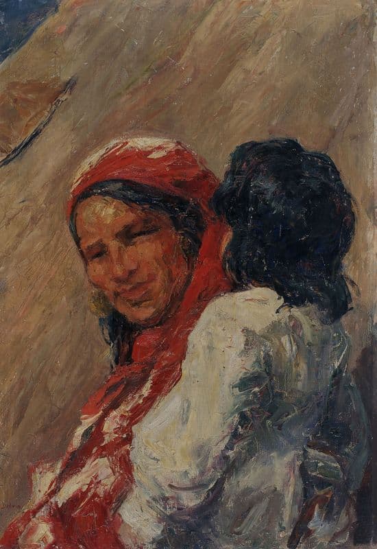 Gypsy Woman with Child as a canvas print