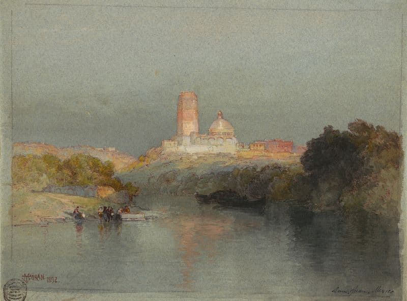 Hacienda on the Lerma River, San Juan, Mexico as a canvas print