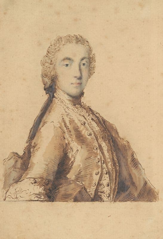 Half-Length Study for a Portrait of a Young Man (mid-18th–early 19th century) as a canvas print