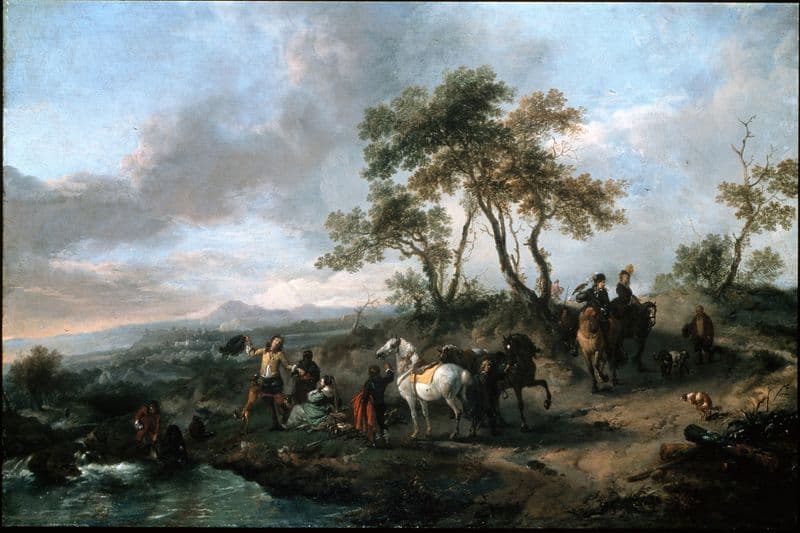 Halt of a Hunting Party as a canvas print