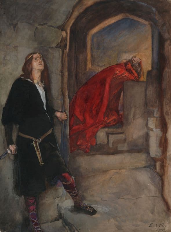 Hamlet; ‘Now I might do it pat, now he is praying’, Act III, Scene iii, Hamlet as a canvas print