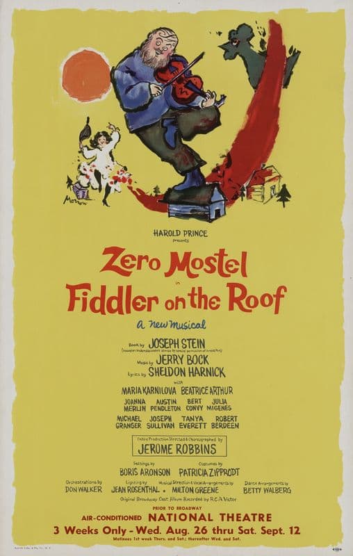 Harold Prince presents Zero Mostel in Fiddler on the roof as a canvas print