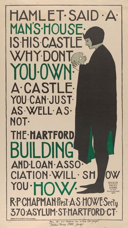 Hartford Building and Loan Association- Hamlet as a canvas print