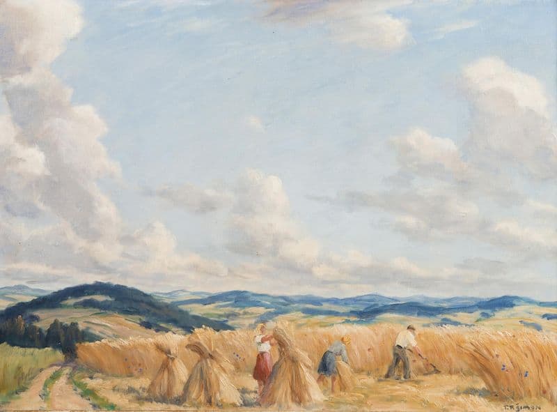Harvest in the Czech-Moravian Highlands as a canvas print