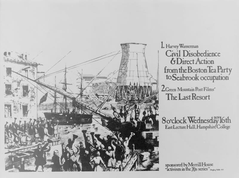 Harvey Wasserman; Civil disobedience & direct action from the Boston Tea Party to Seabrook occupation as a canvas print