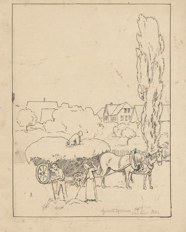 Haymaking in Oberursel as a canvas print