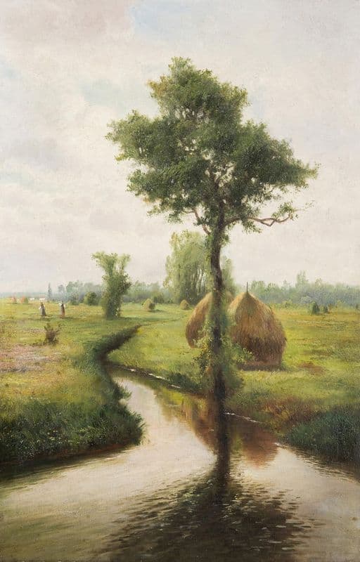 Haystacks as a canvas print
