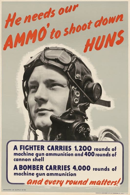 He Needs Our Ammo to Shoot Down Huns as a canvas print