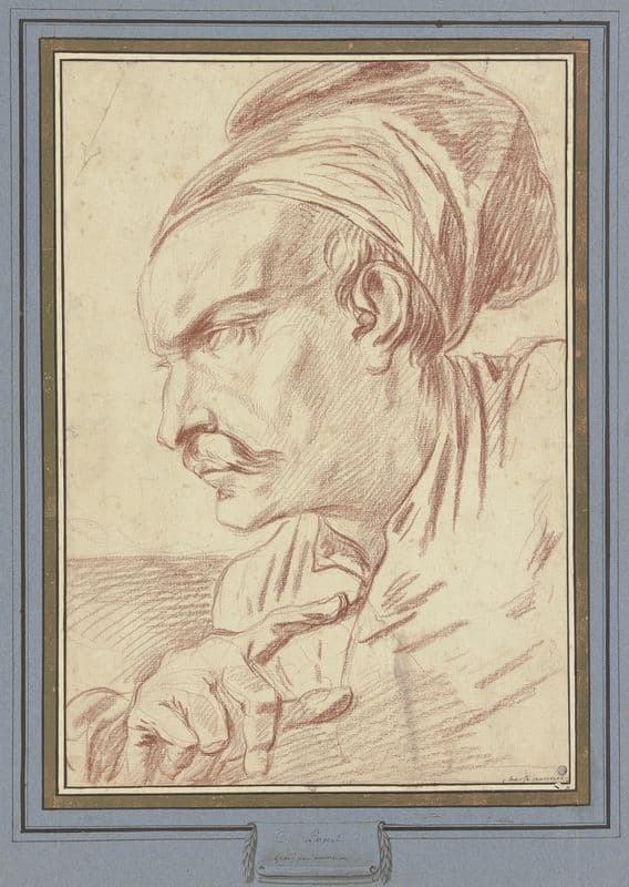 Head of a Greek (ca 1730) as a canvas print