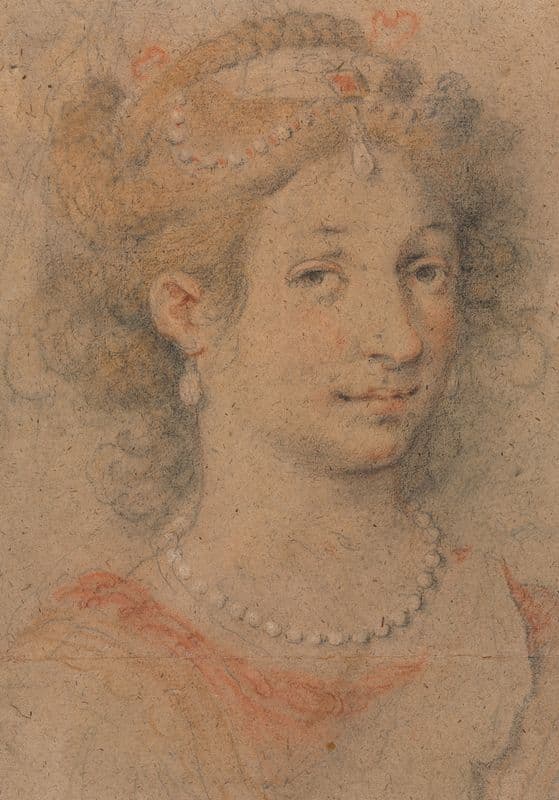Head of a Woman (1600s) as a canvas print