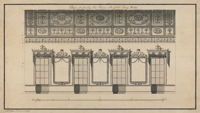 Headfort House, Ireland: Elevation of the Eating Parlor as a canvas print