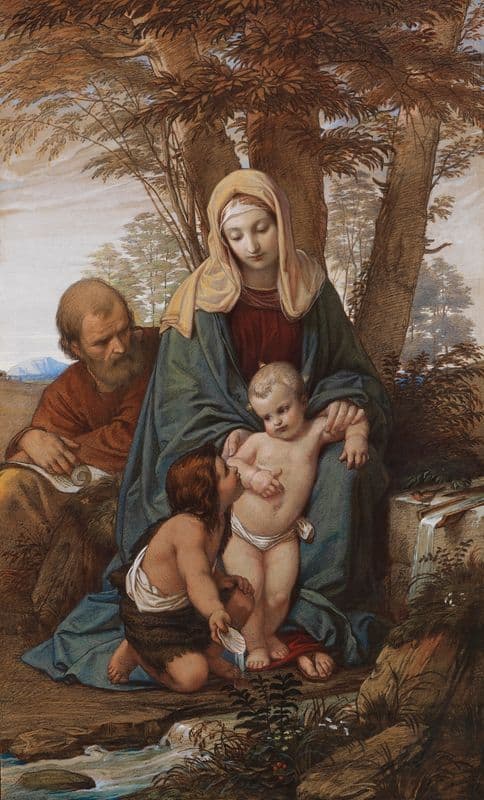 Heilige Familie mit Johannesknaben as a canvas print