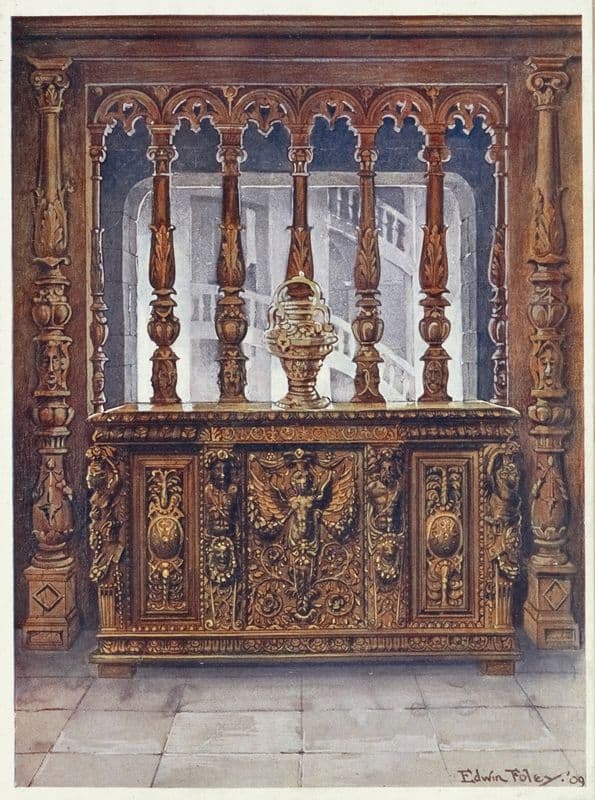 Henri Deux carved coffer, or bahut, ca. 1555. (1910 - 1911) as a canvas print