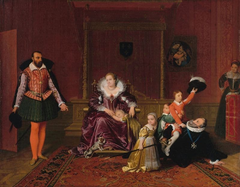 Henri IV jouant avec ses enfants au moment où l’ambassadeur d’Espagne est admis en sa présence as a canvas print